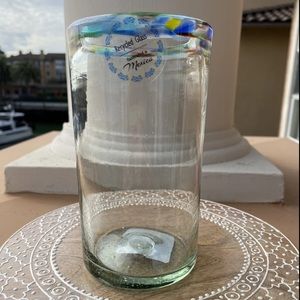 Mexican Confetti Rim Glass Cup